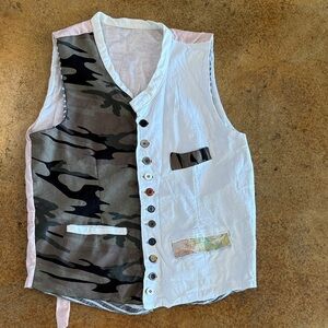 Vest by daswerkhaus.com White & Camouflage one of a kind Designer from Germany